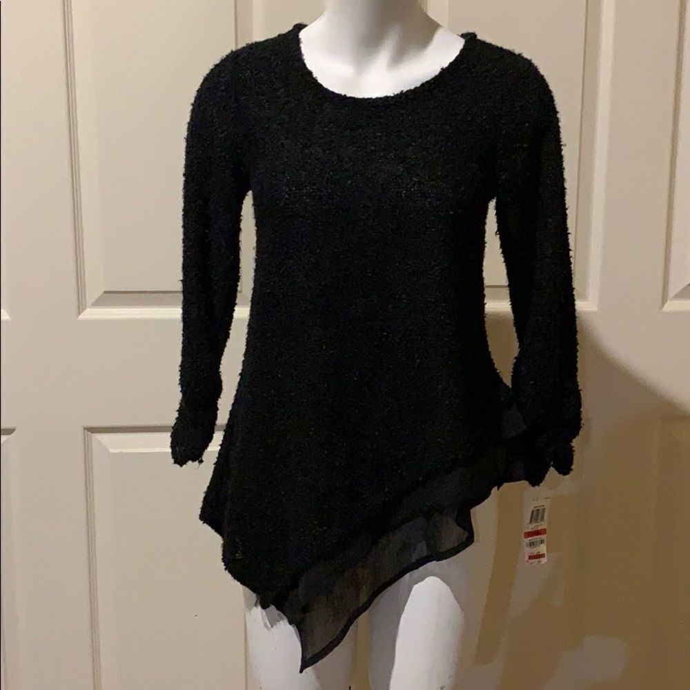 Alfani Luxe Layers Deep Black Women’s Top